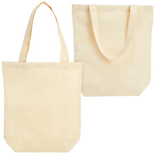 Juvale 24-Pack Blank Cotton Canvas Tote Bags Bulk - Reusable Cotton Tote Bag for DIY Crafts, Grocery & Work - 13x11.5 in